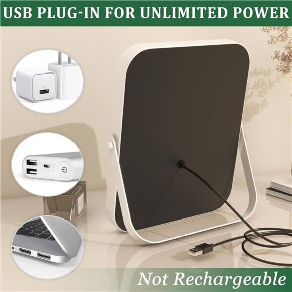 8x10 Inch Lighted Vanity Mirror, 3-Color Dimmable LED Lighting & Touch Control - Picture 6 of 7